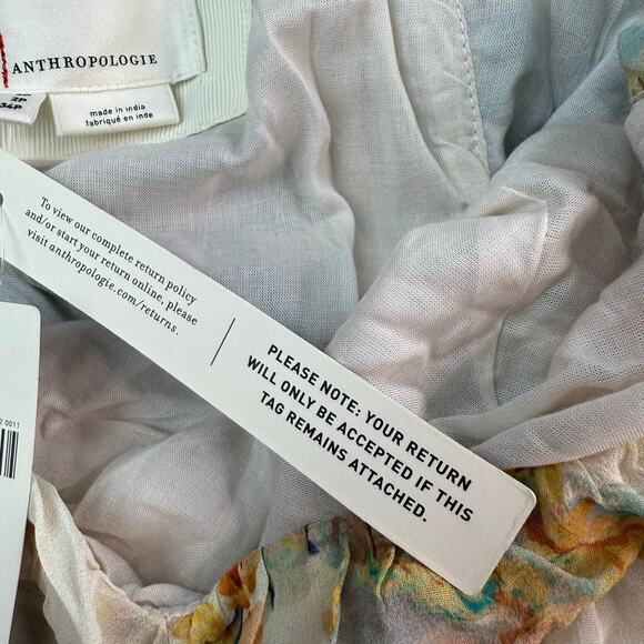 Anthropologie Petites V-Neck Ruffle Lace Midi Dress Size 2P Ivory Bohemian NWT - Picture 10 of 16